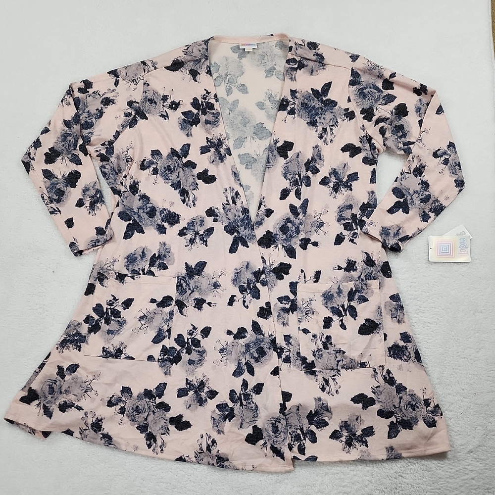 LuLaRoe Long Sleeve Lightweight Open Front Floral Caroline Cardigan New With Tag